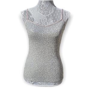 EXPRESS Womens Champagne Gold Sequin Camisole V-Neck Tank Top Size XS